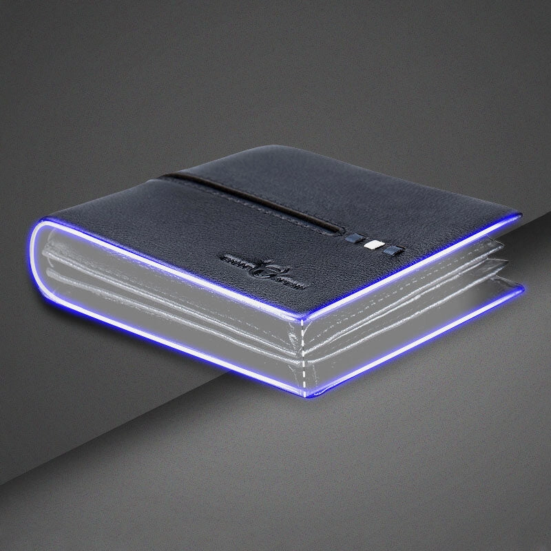 Men Genuine Leather Slim Wallet RFID Anti-theft Multi-card Slot Card Holder Coin Purse Clip Wallet
