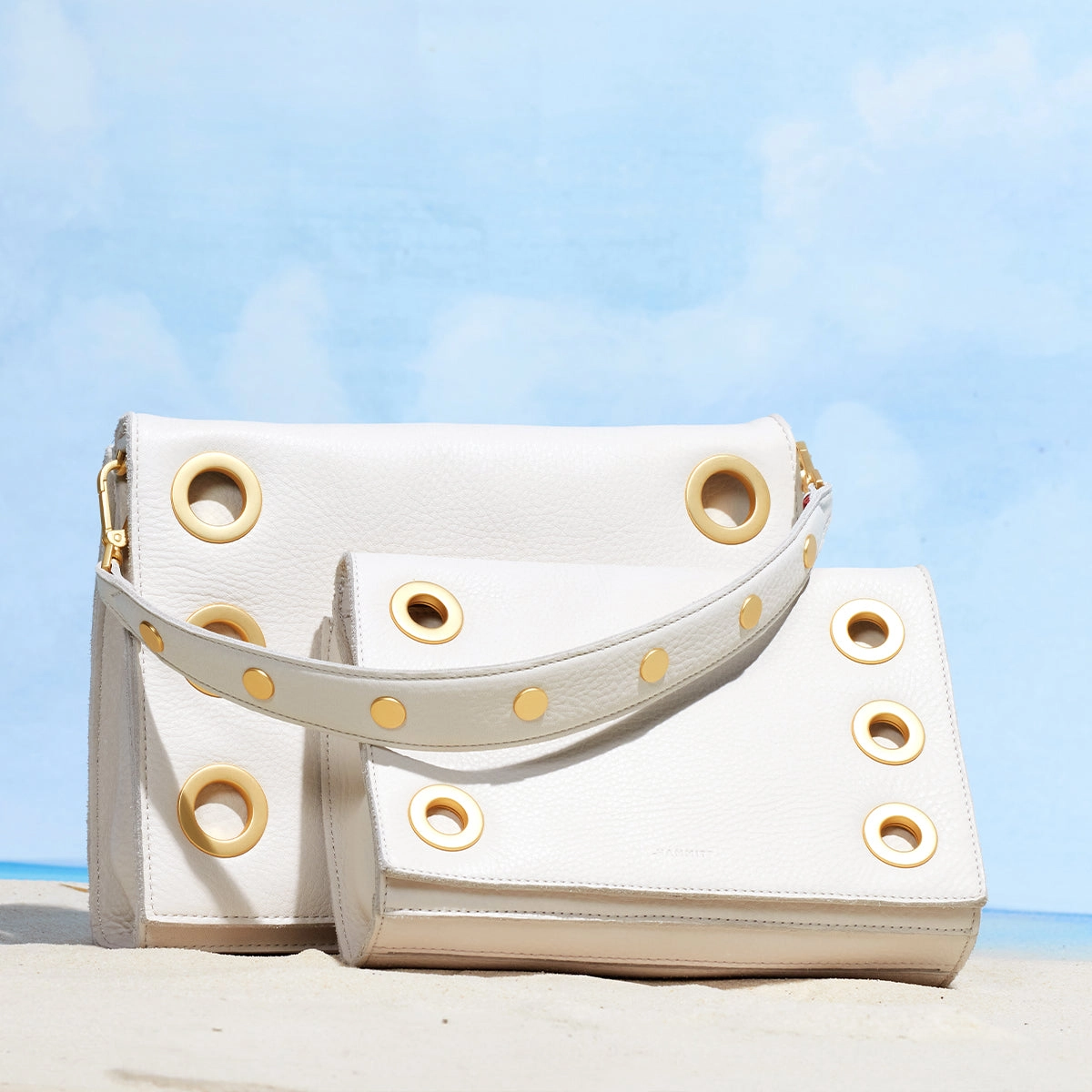 Montana Clutch | Calla Lily White/Brushed Gold | Lrg