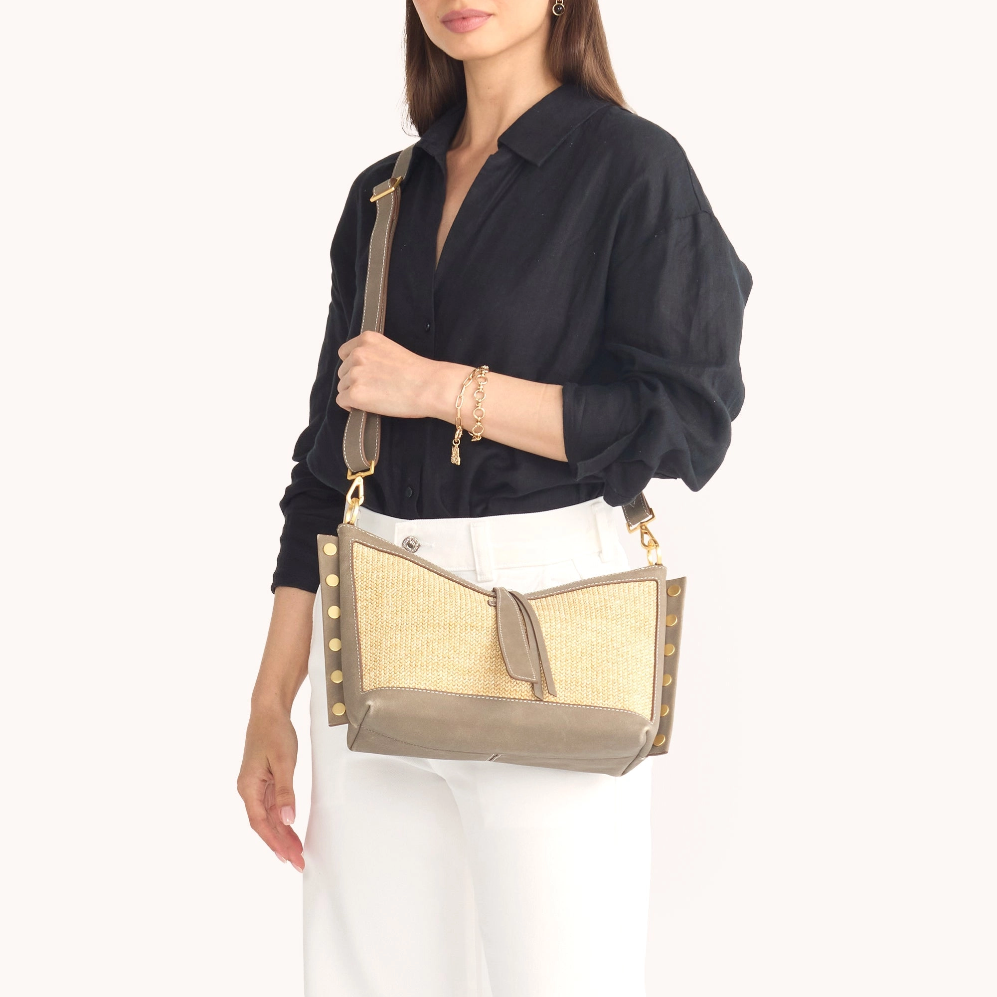 Mr. G | Pewter Raffia/Brushed Gold | Med
