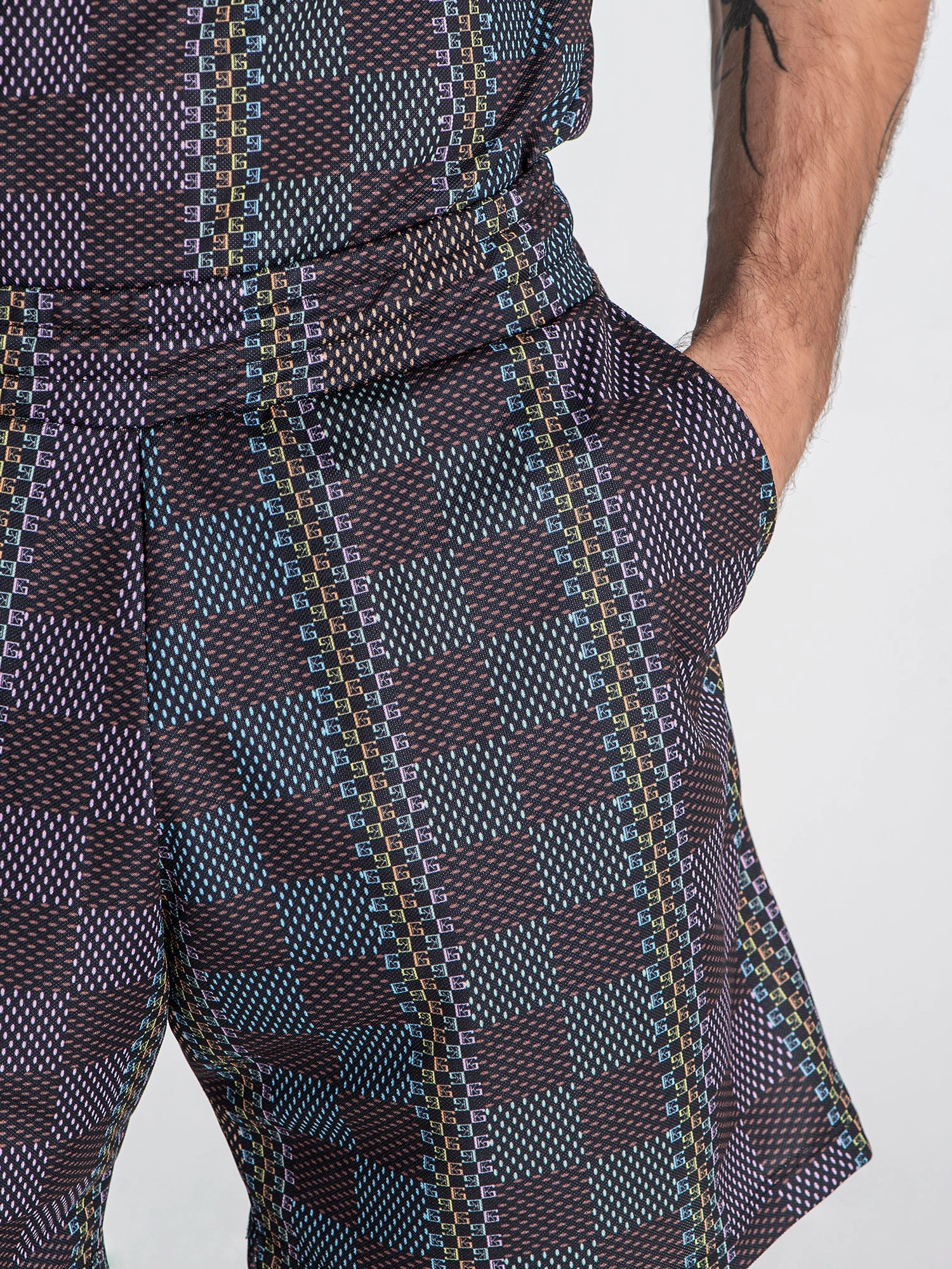 Multicolor Pixel Shorts