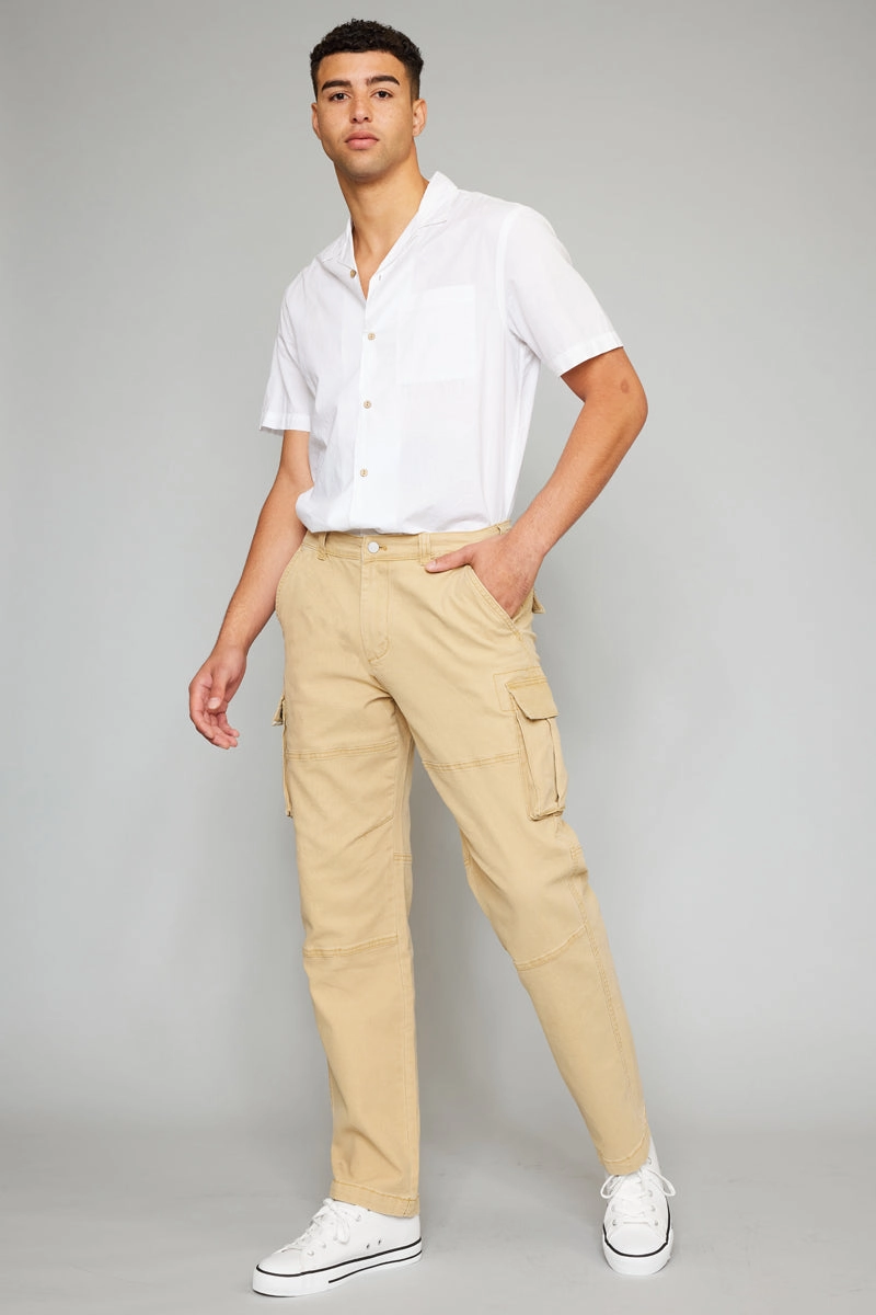 Nelson Camel Relaxed Cargo Pants - Men