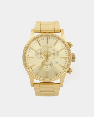 Nixon Sentry Chrono Watch Gold