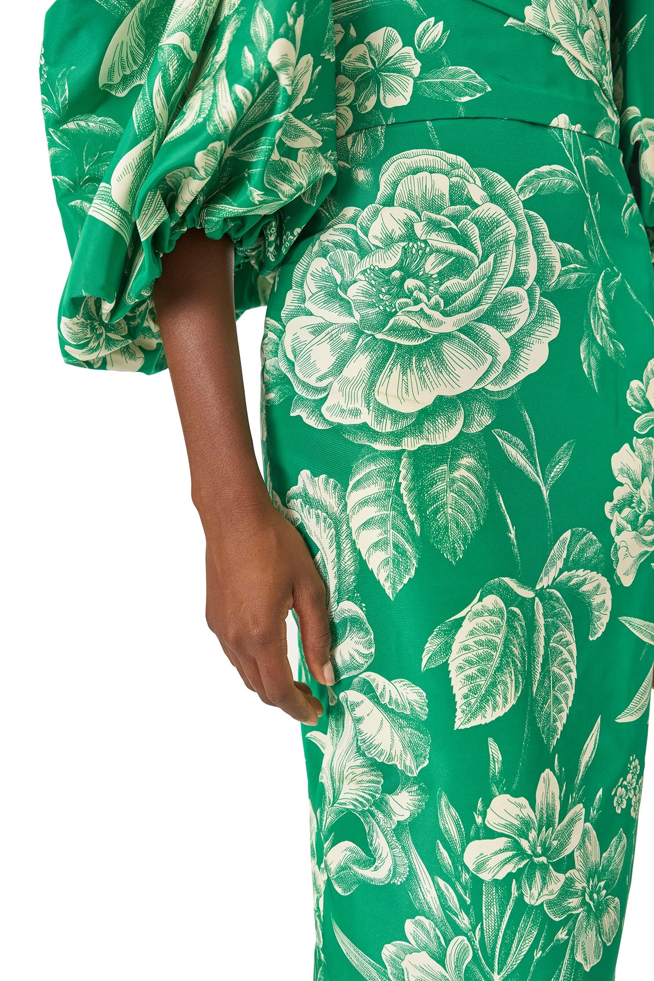 Off-the-Shoulder Blouson Sleeve Gown