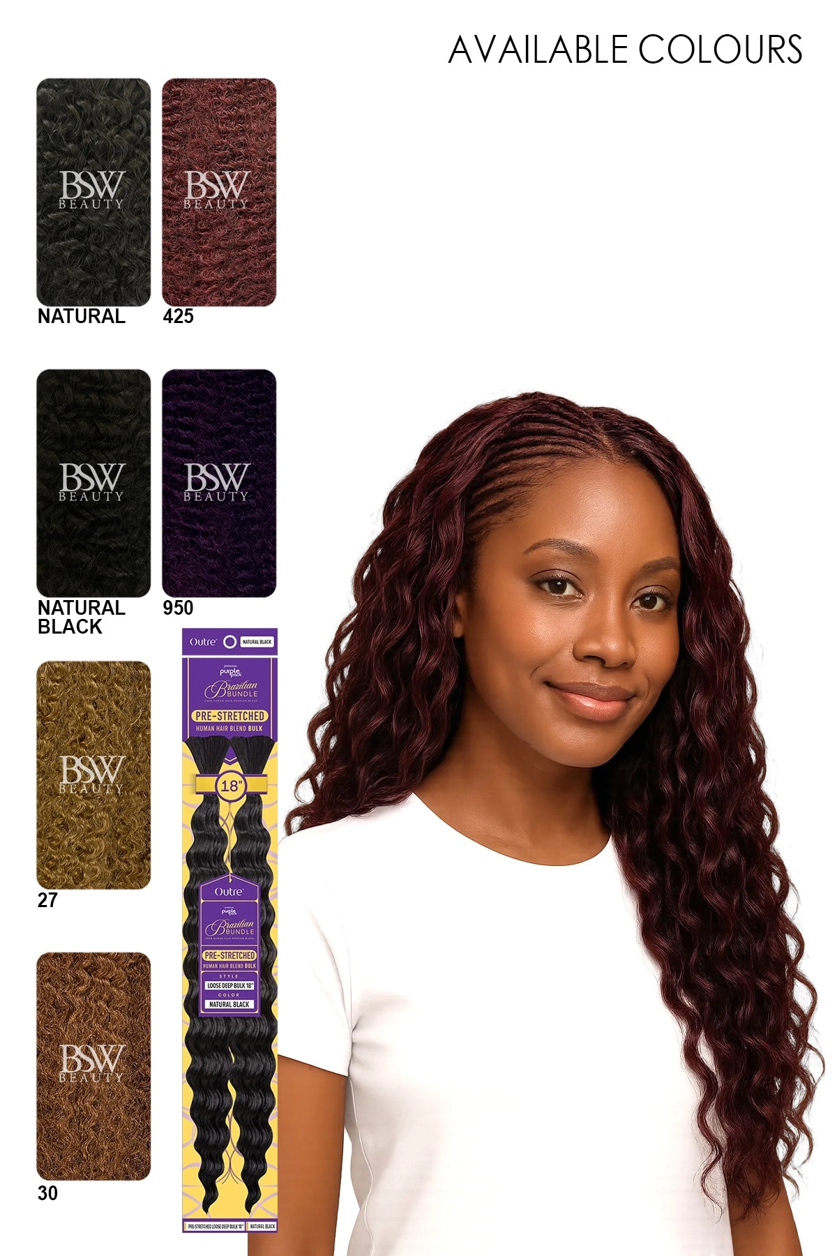 OUTRE PURPLE PACK BRAZILIAN BUNDLE PRE-STRETCHED - LOOSE DEEP BULK 18