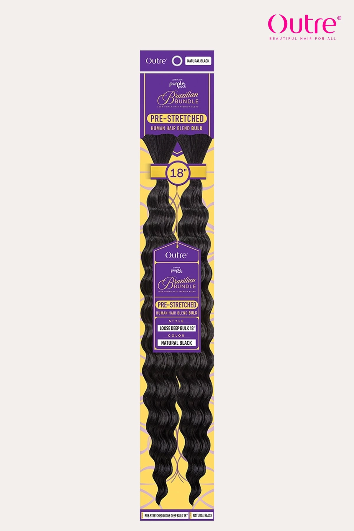 OUTRE PURPLE PACK BRAZILIAN BUNDLE PRE-STRETCHED - LOOSE DEEP BULK 18