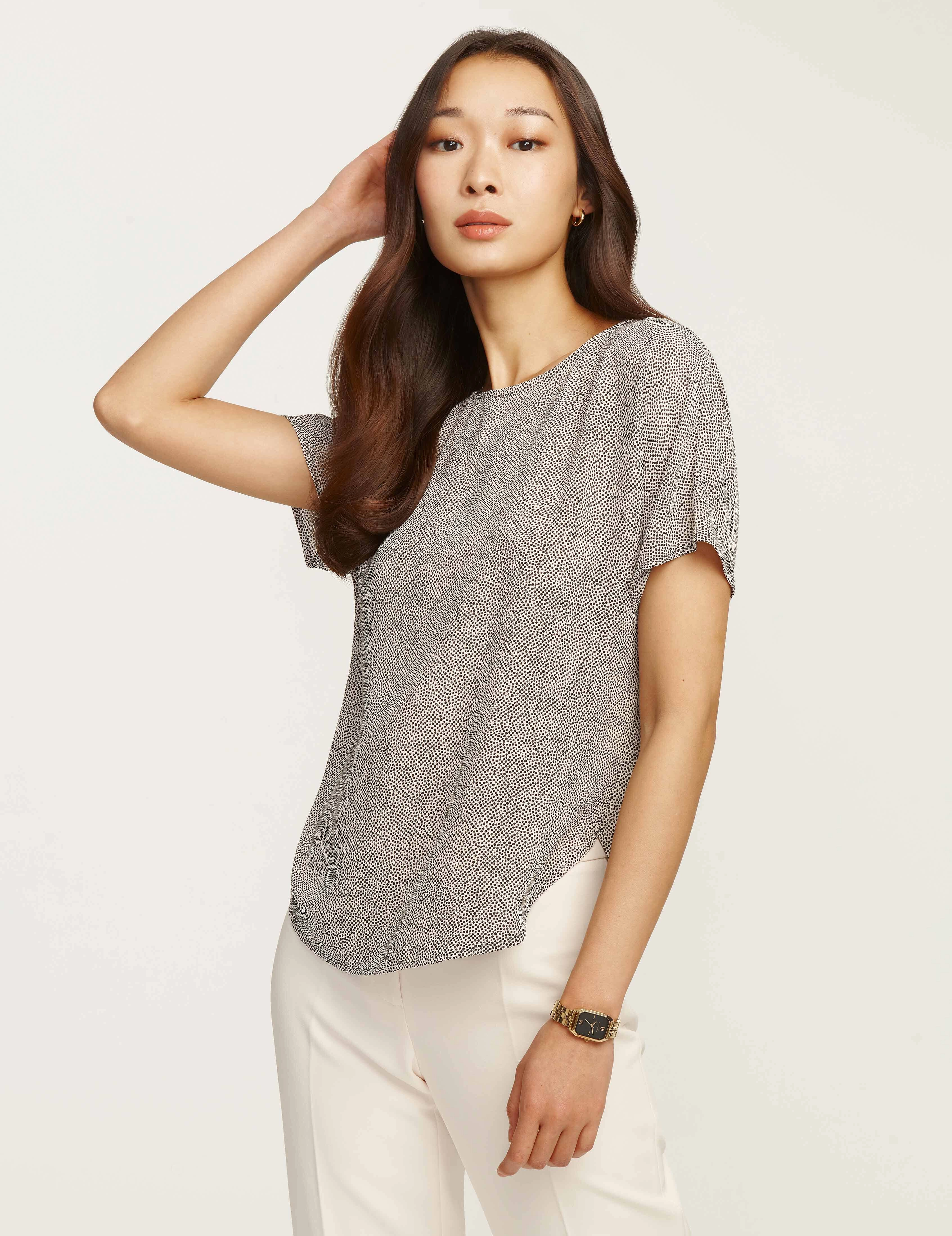 Petite Rambling Mini Dot Bateau Blouse