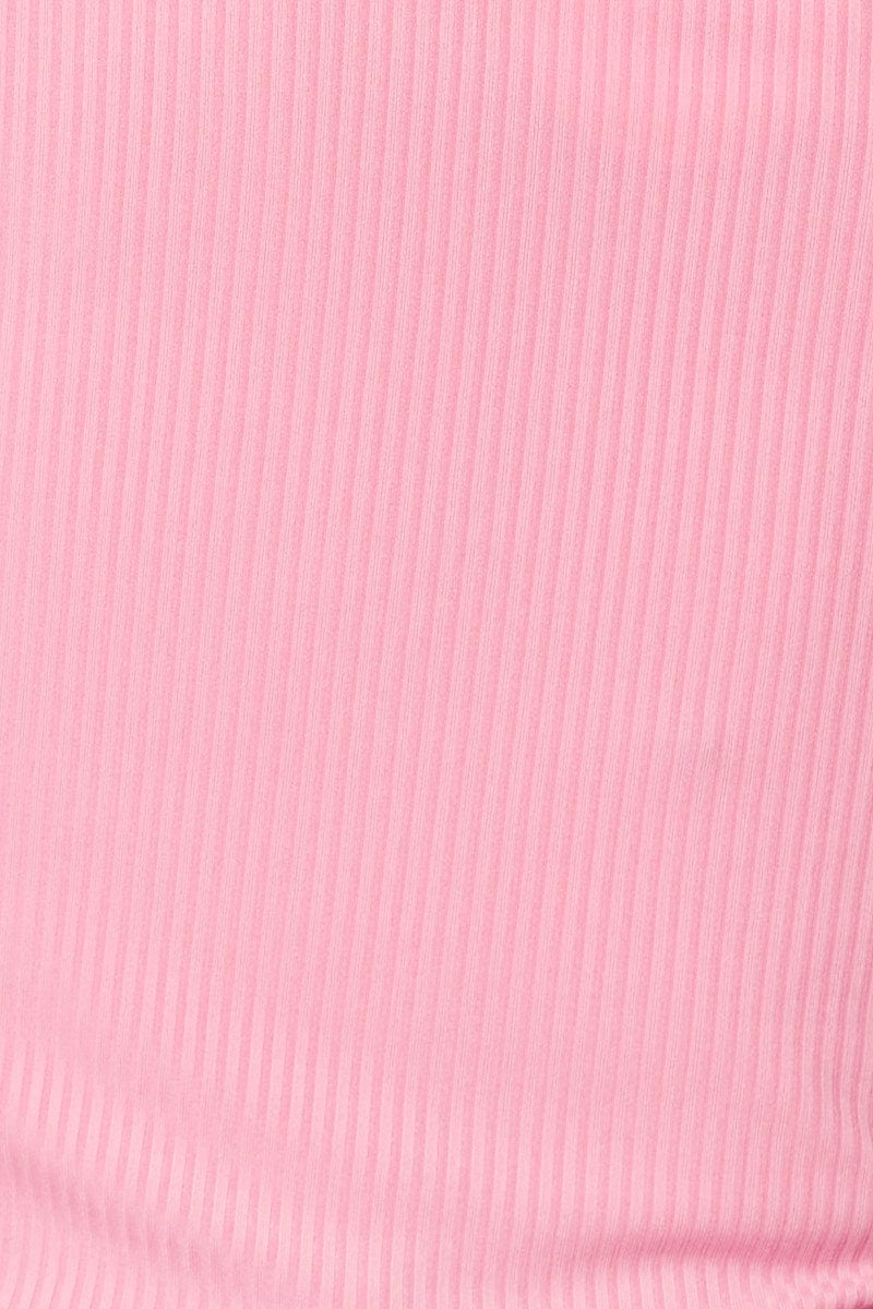 Pink Crop Cardigan Short Sleeve Tie Front