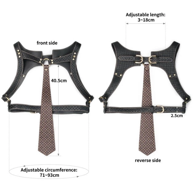 Rebellion Reign Full Body Harness in Vegan Leather