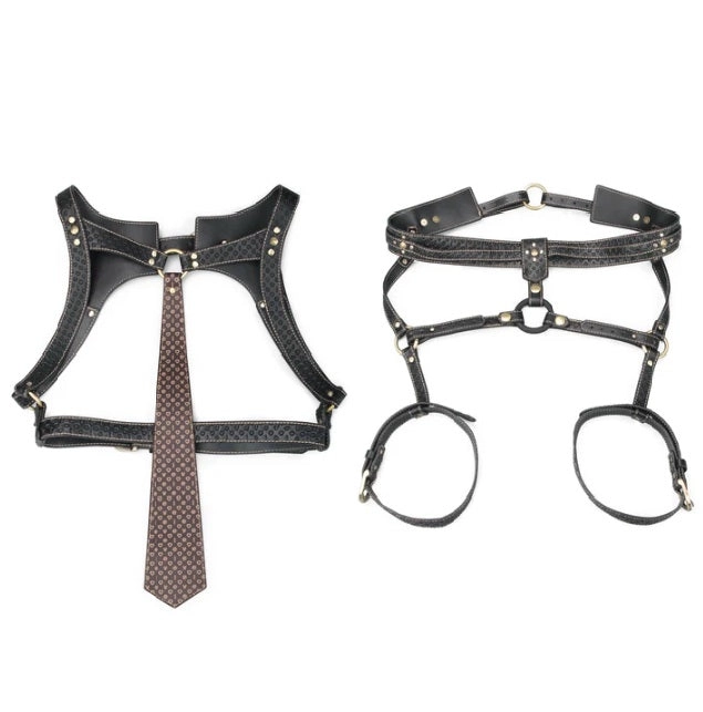 Rebellion Reign Full Body Harness in Vegan Leather