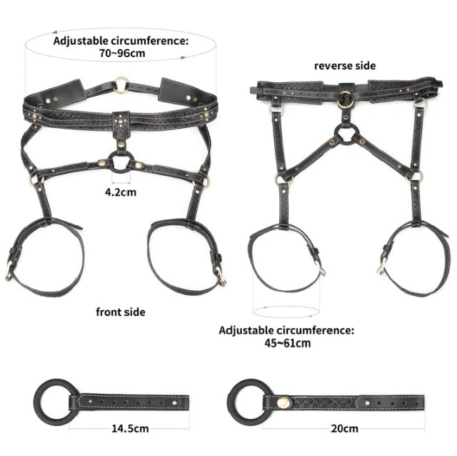 Rebellion Reign Full Body Harness in Vegan Leather