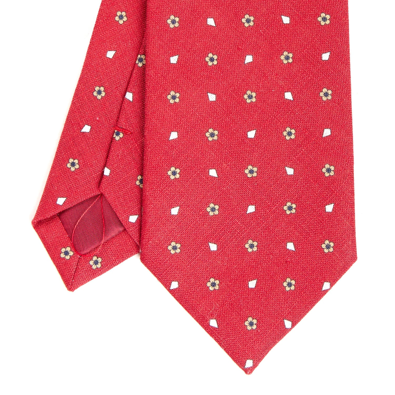 RED SARTORIAL COTTON AND SILK TIE