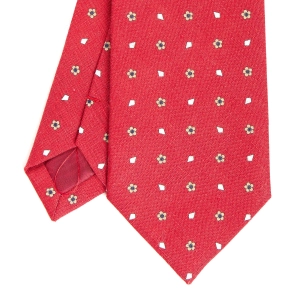 RED SARTORIAL COTTON AND SILK TIE