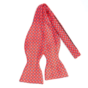 RED SILK BOWTIE TO SELF-TIE