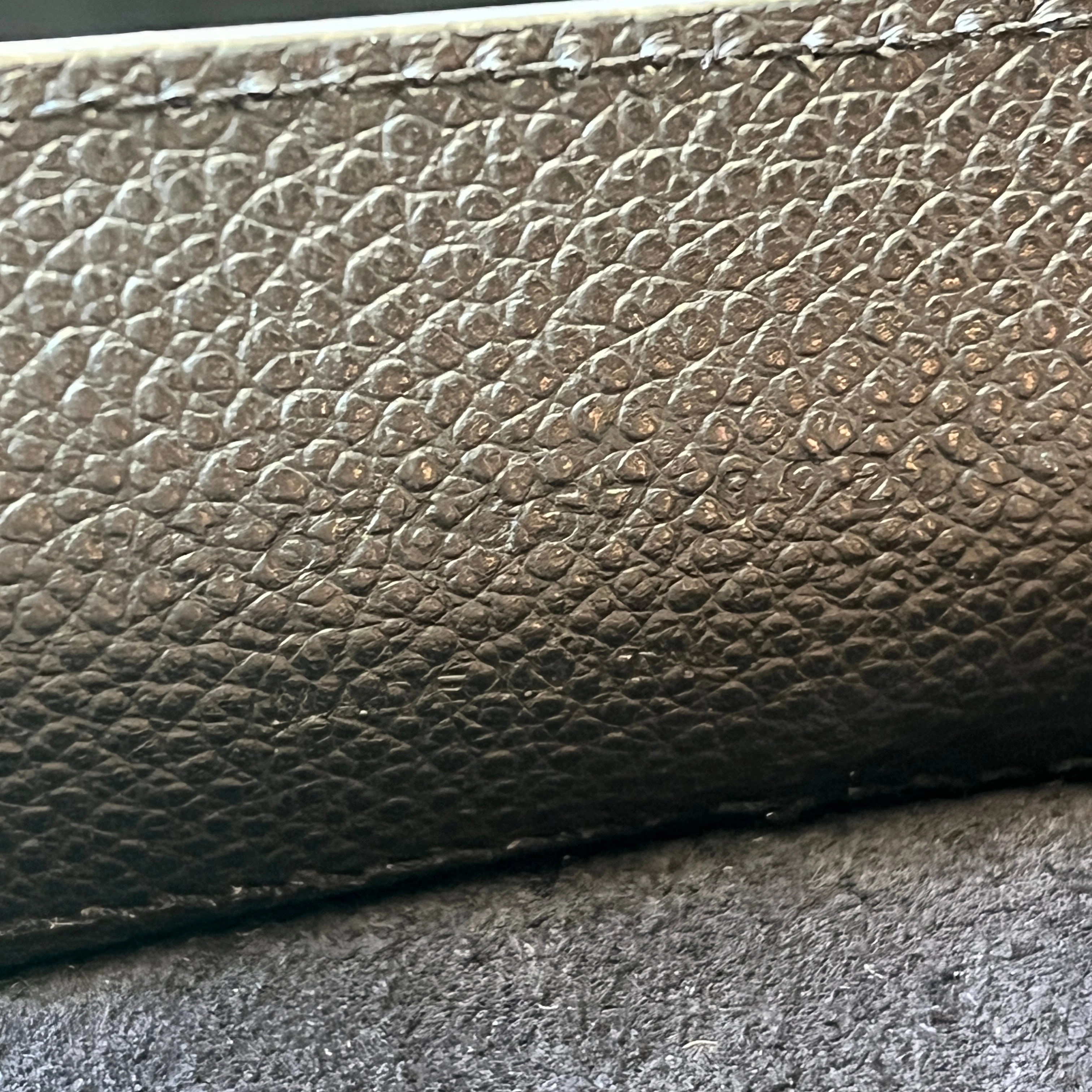 SAINT LAURENT Black Grained Leather N/S Shopping Tote