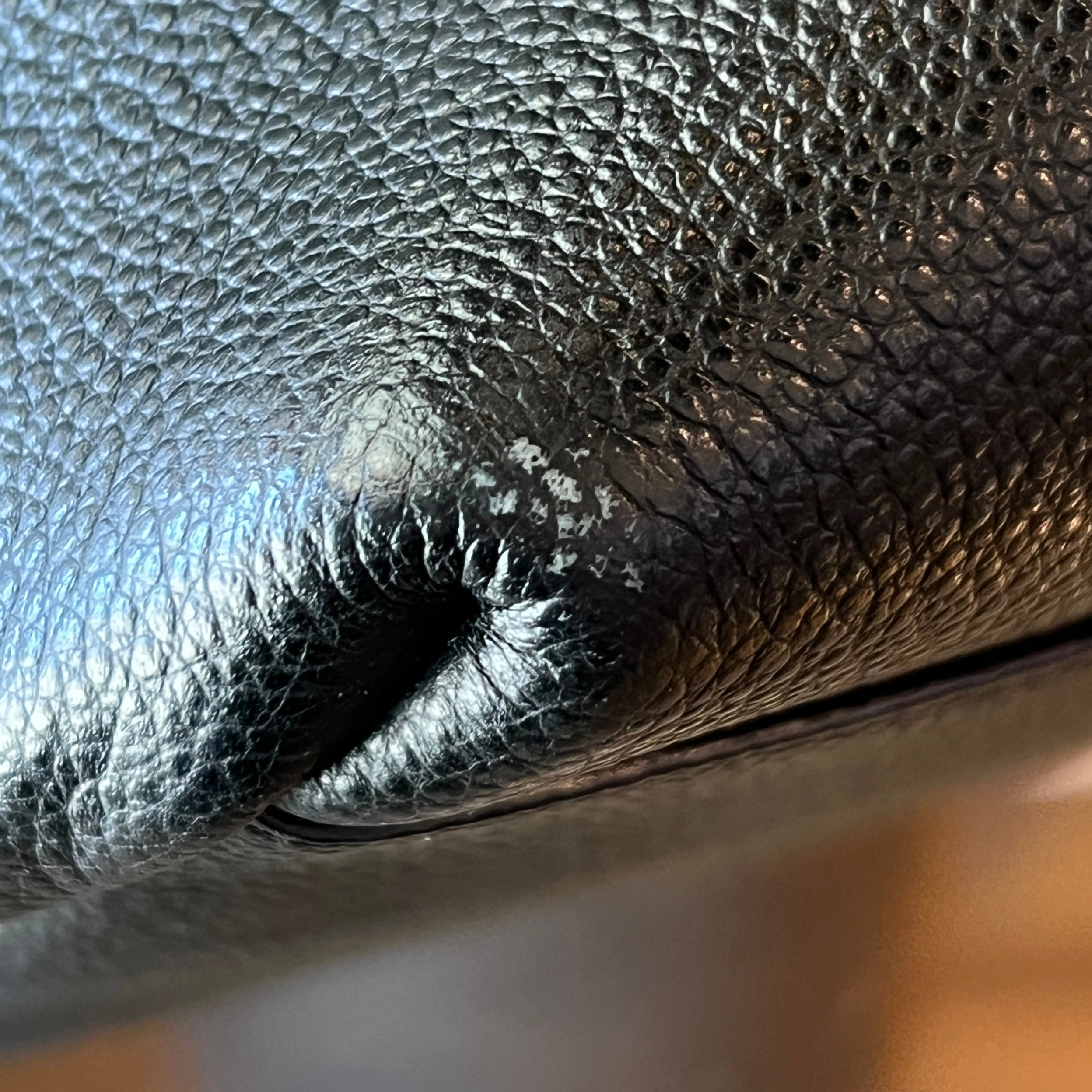 SAINT LAURENT Black Grained Leather N/S Shopping Tote