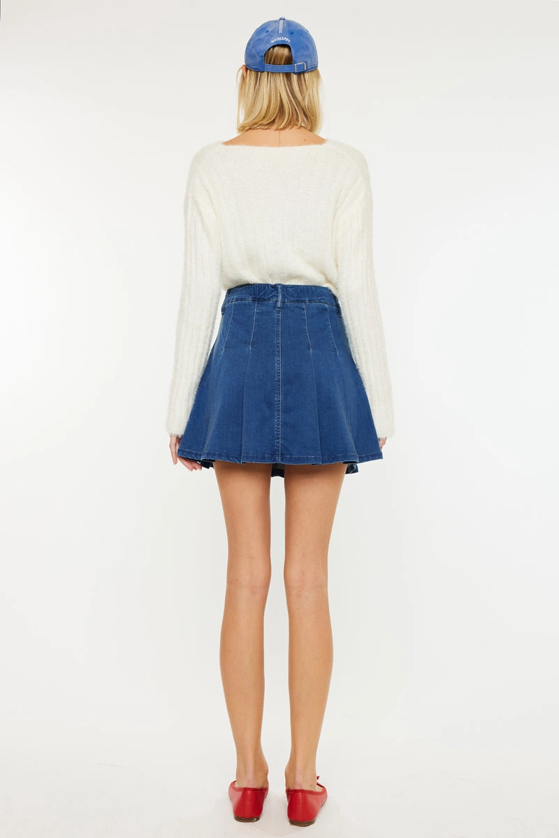 Sandy High Rise Pleated Mini Skort