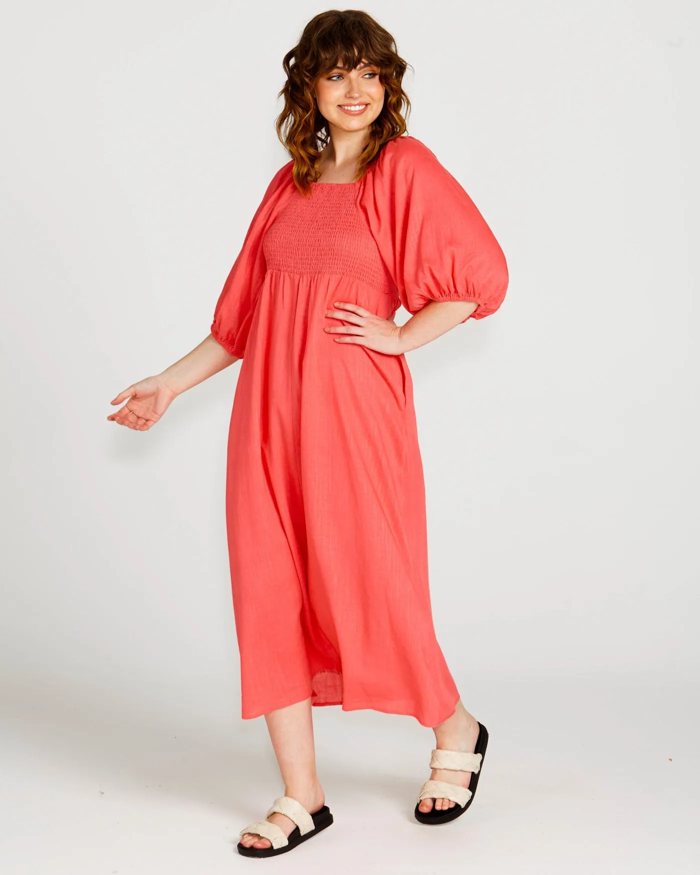Sass Francesca Tie Front Dress Pink