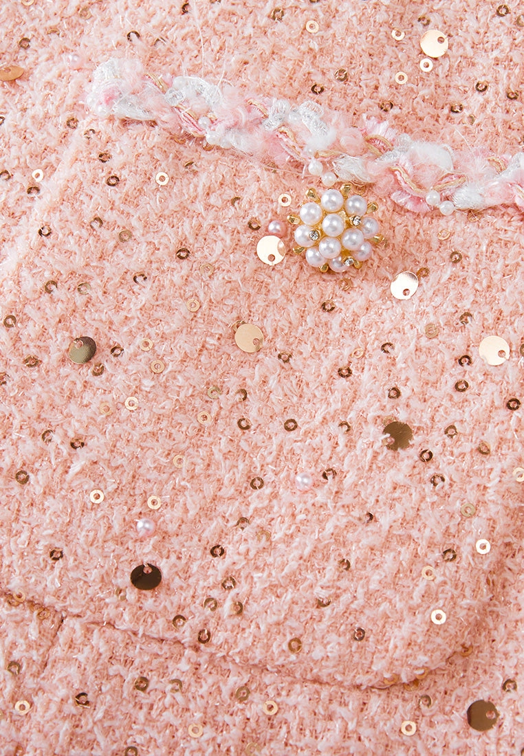 Sequin-detail Frayed-detail Slim-fit Dress
