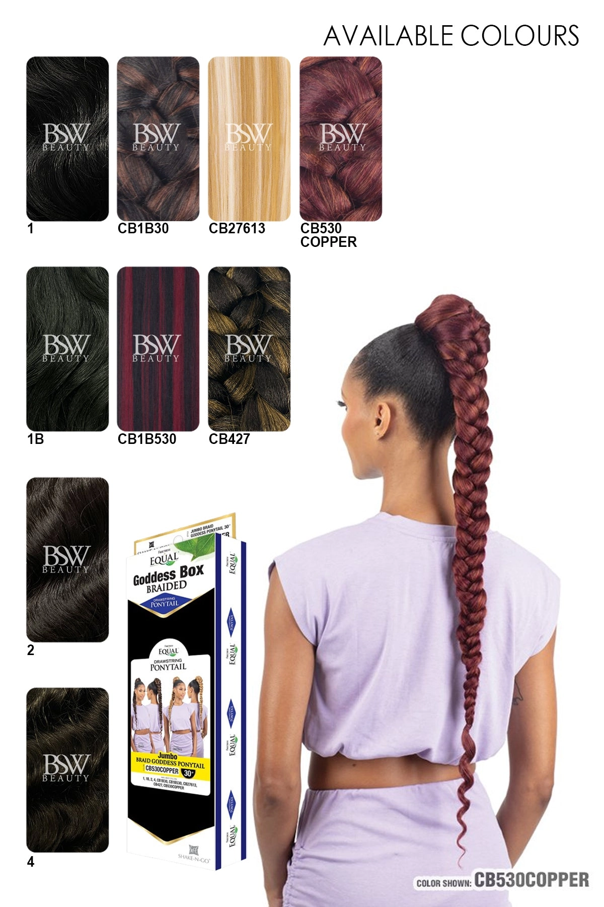 SHAKE N GO FREETRESS BOHO JUMBO BRAID GODDESS PONYTAIL / 30"