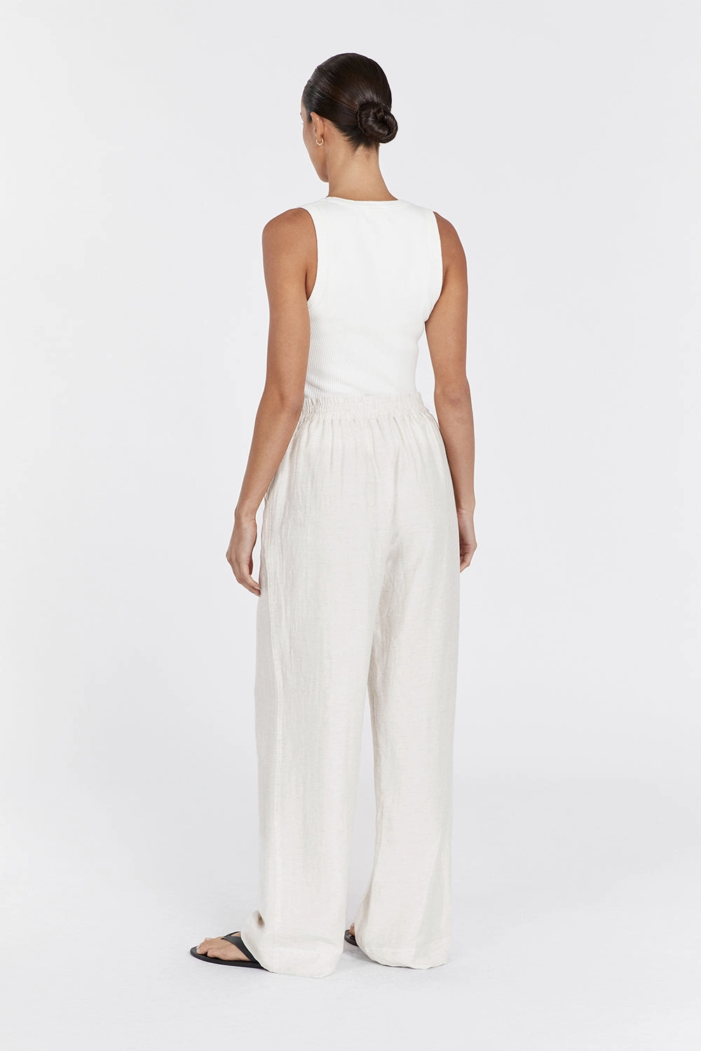 SHANIYA OFF WHITE LINEN BLEND PANT