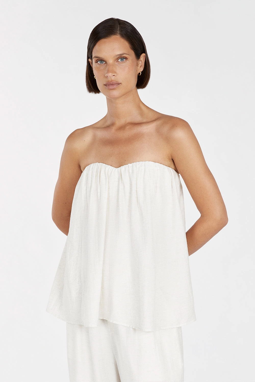 SHANIYA OFF WHITE STRAPLESS TOP