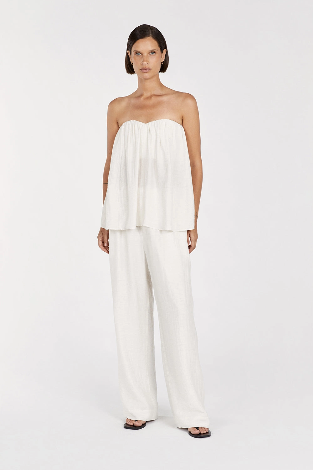 SHANIYA OFF WHITE STRAPLESS TOP