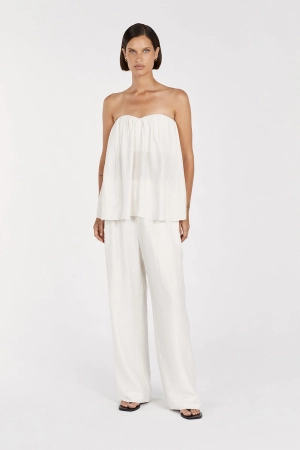 SHANIYA OFF WHITE STRAPLESS TOP