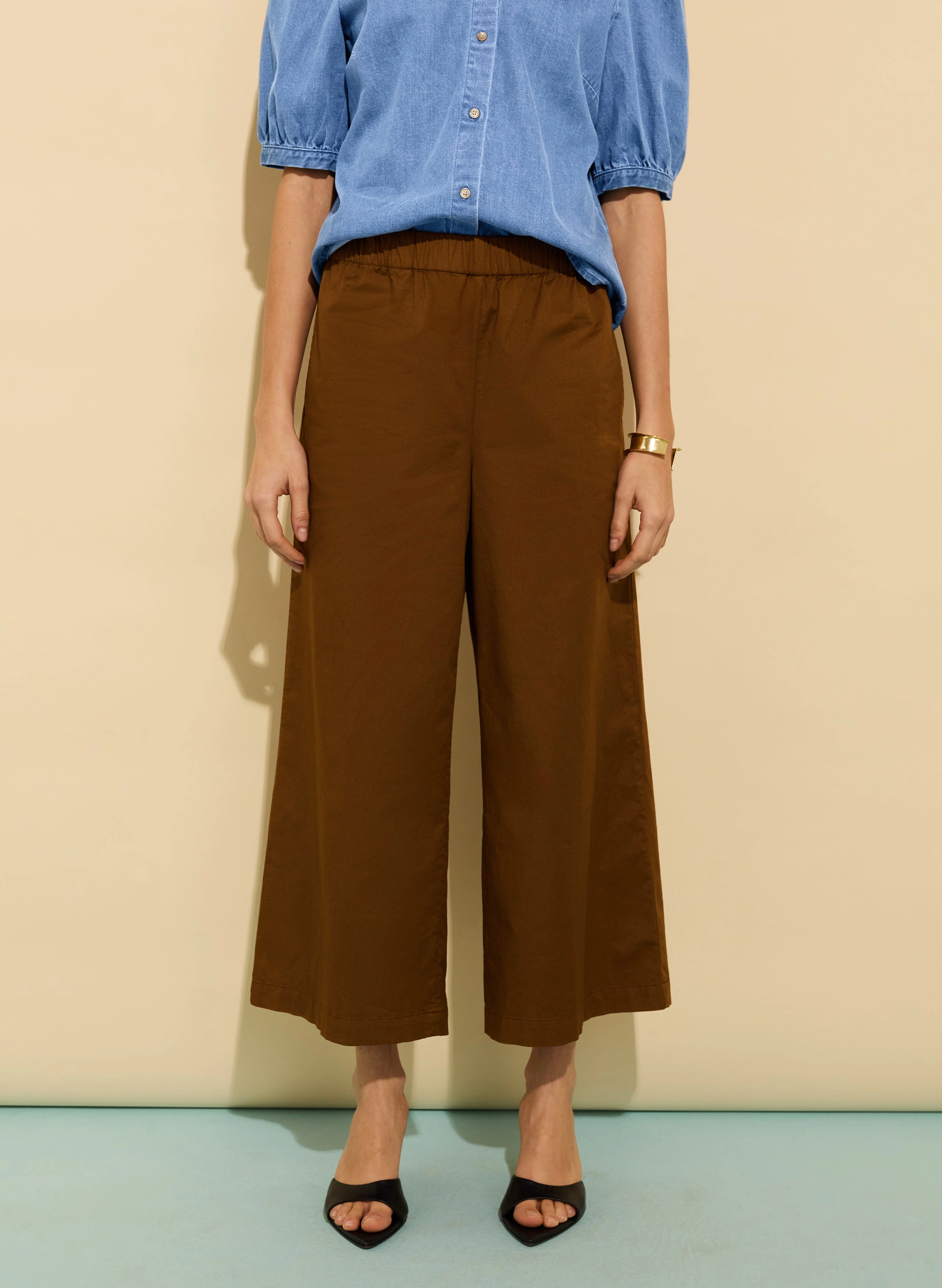 Shelby Organic Cotton Wide Leg Trousers