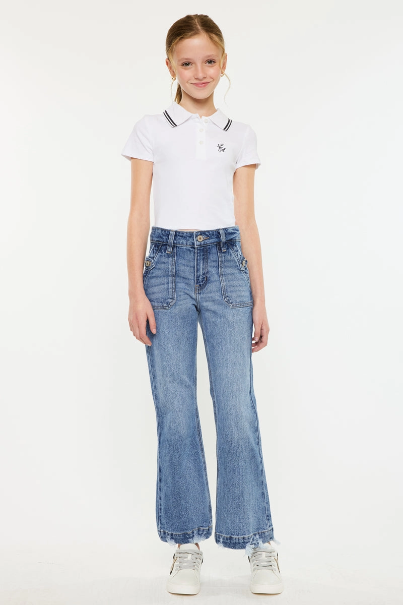 Sherri High Rise Wide Leg Flare Kid Jeans