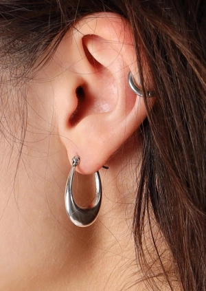 Silver Drop Hoops