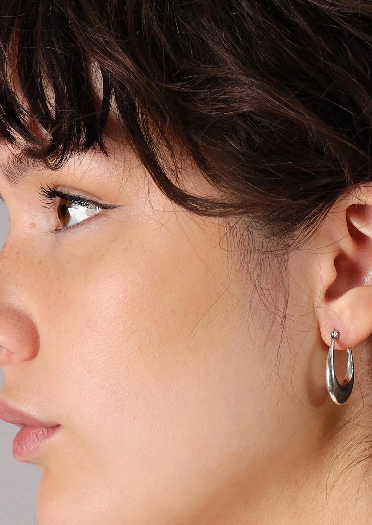 Silver Drop Hoops