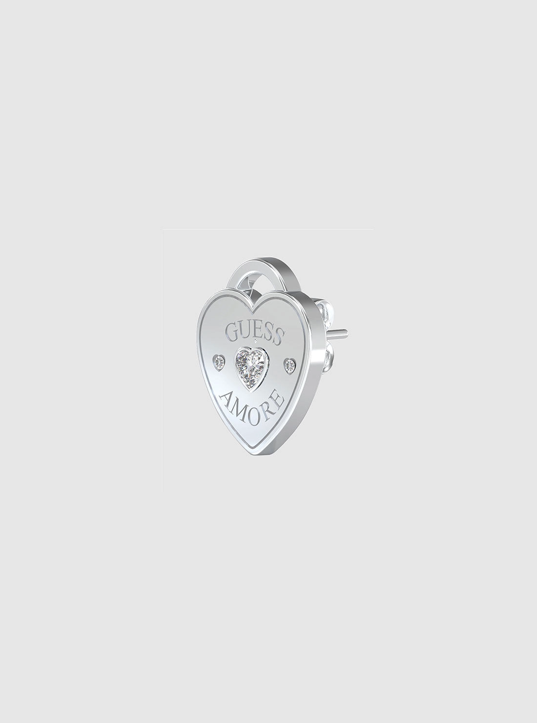 Silver Logo Heart Stud Earrings