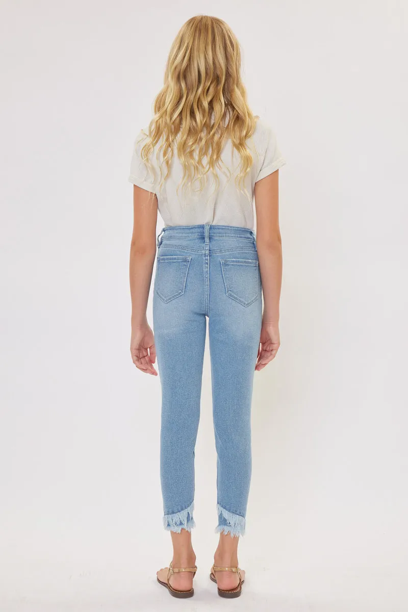 Summer High Rise Ankle Skinny Kid Jeans