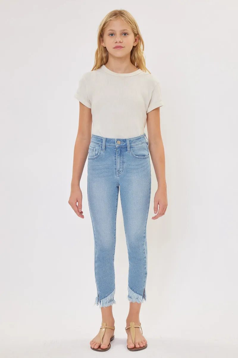 Summer High Rise Ankle Skinny Kid Jeans