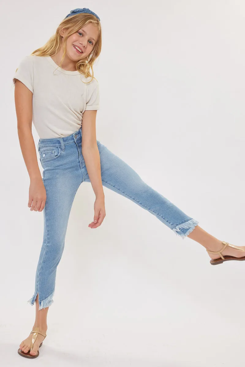 Summer High Rise Ankle Skinny Kid Jeans