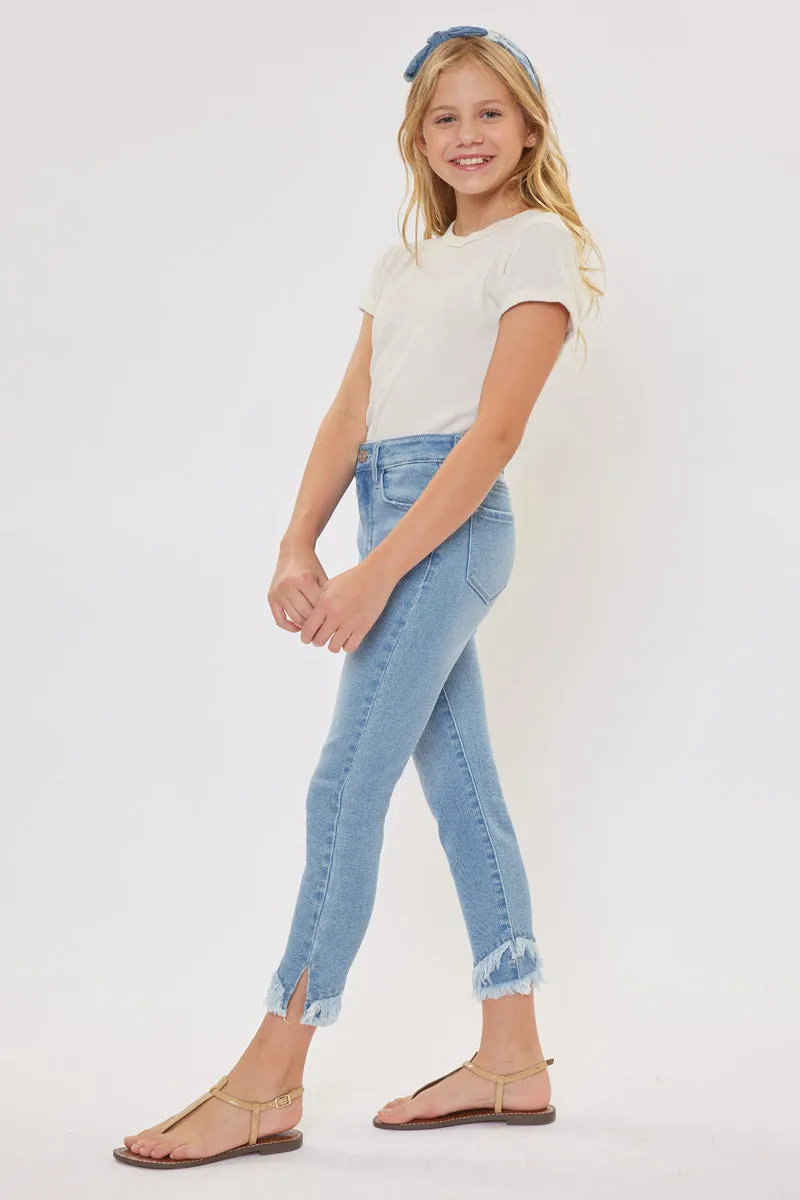 Summer High Rise Ankle Skinny Kid Jeans