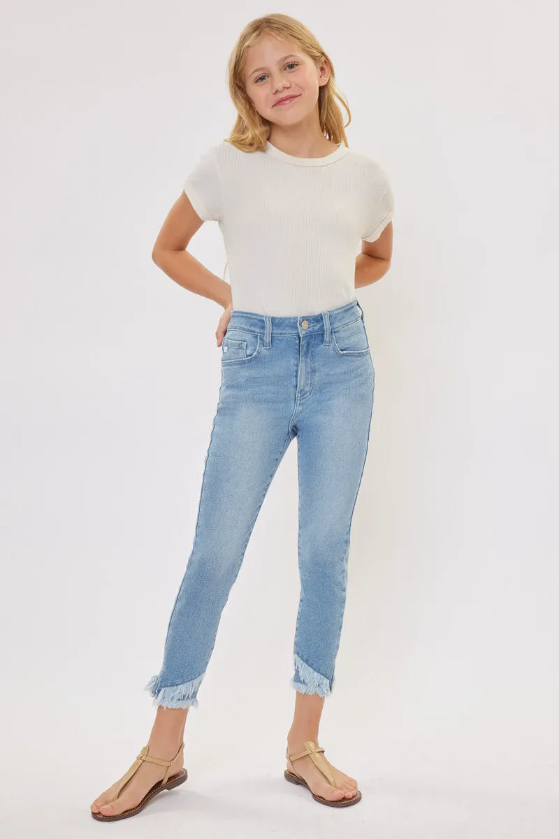Summer High Rise Ankle Skinny Kid Jeans