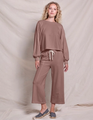 Sundry Raw Seamed Lounge Pant in Taupe