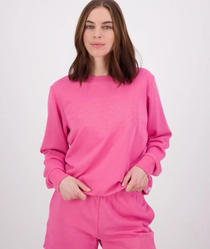 Swanndri Scholar Embroidered Crew Raspberry