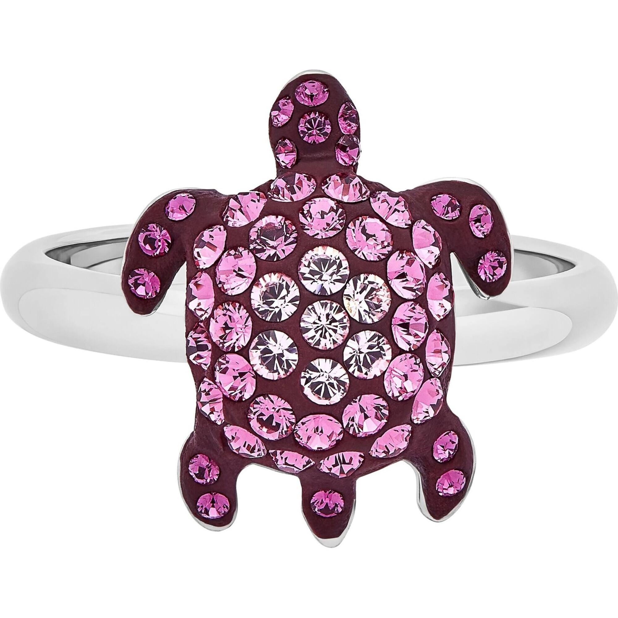Swarovski Women's Ring - Mustique Sea Life Pink Crystals Turtle, Size 6.75 | 5524495