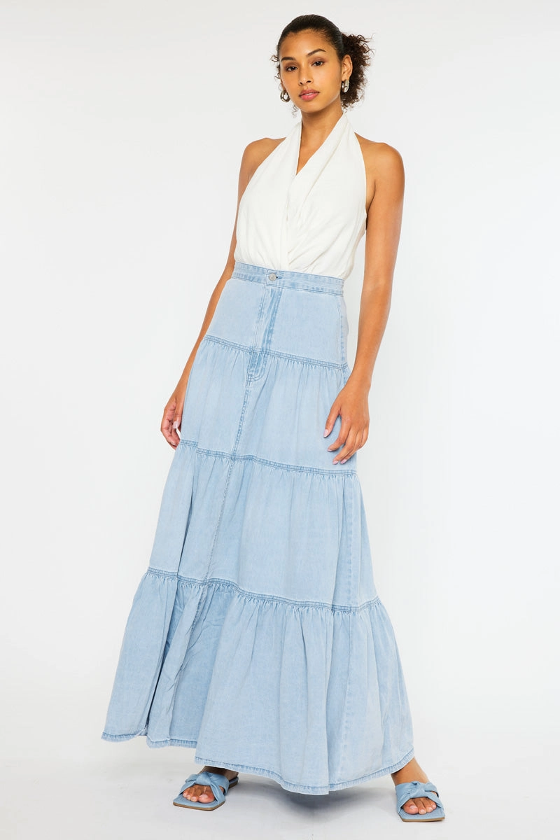 Thalia Maxi Denim Skirt