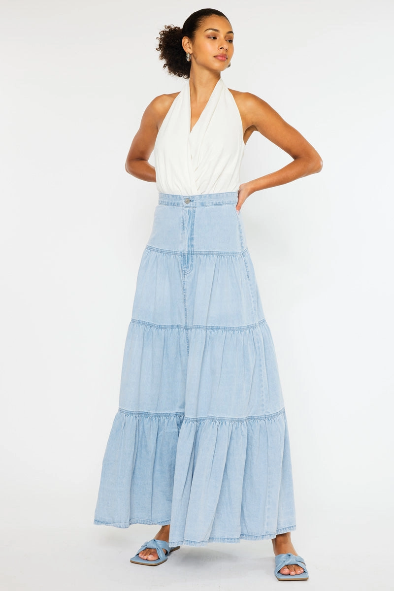 Thalia Maxi Denim Skirt