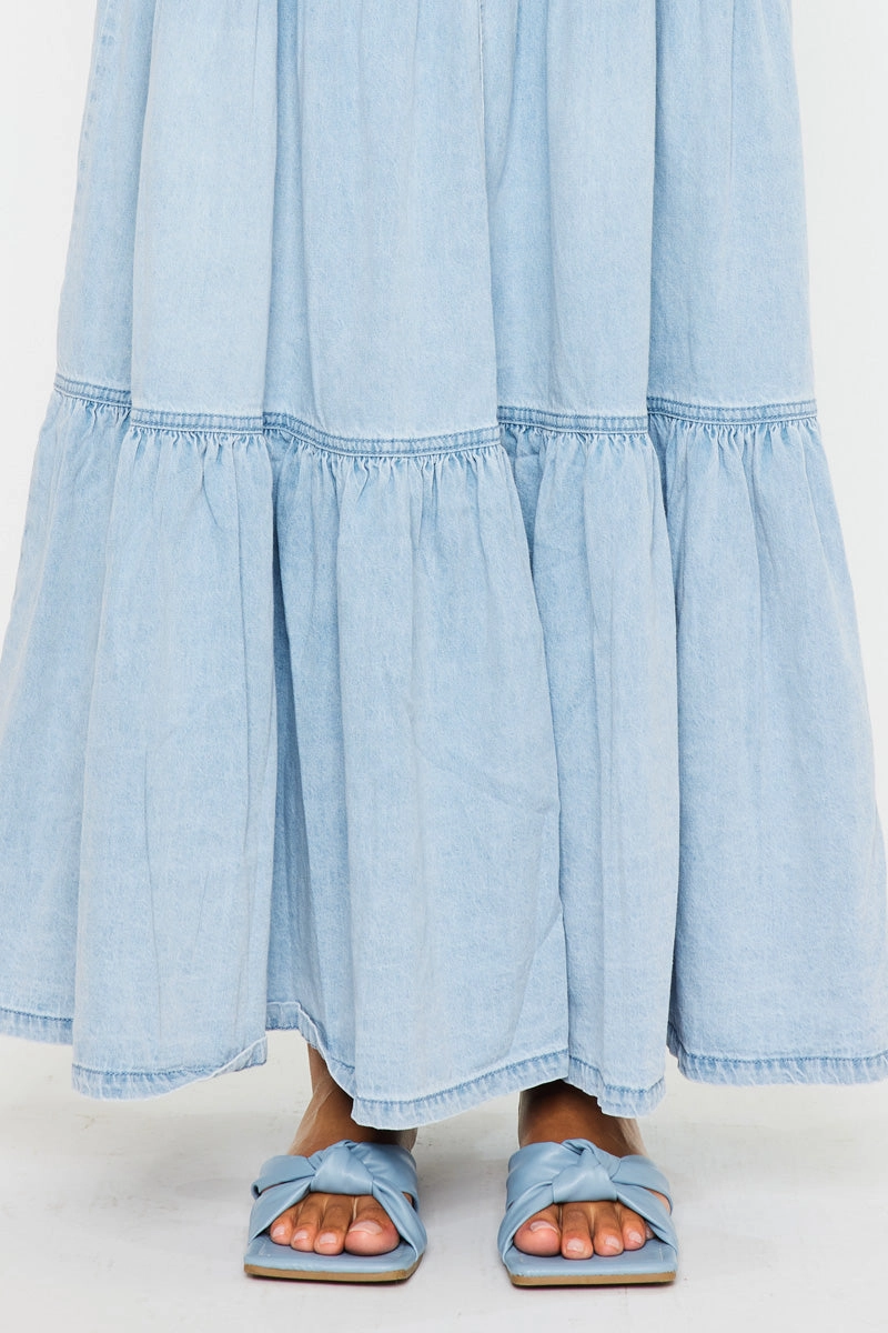 Thalia Maxi Denim Skirt