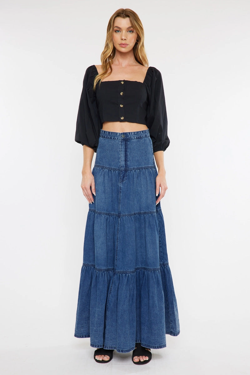 Thalia Maxi Denim Skirt