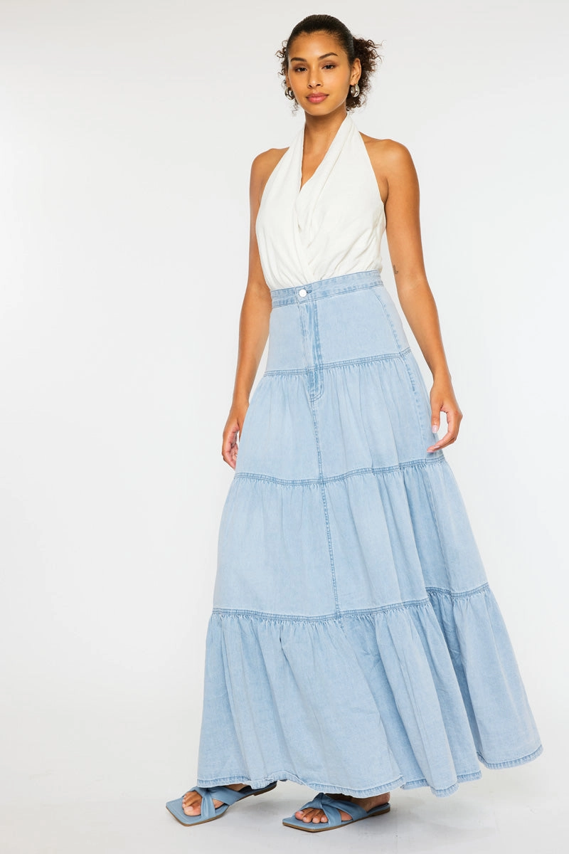 Thalia Maxi Denim Skirt