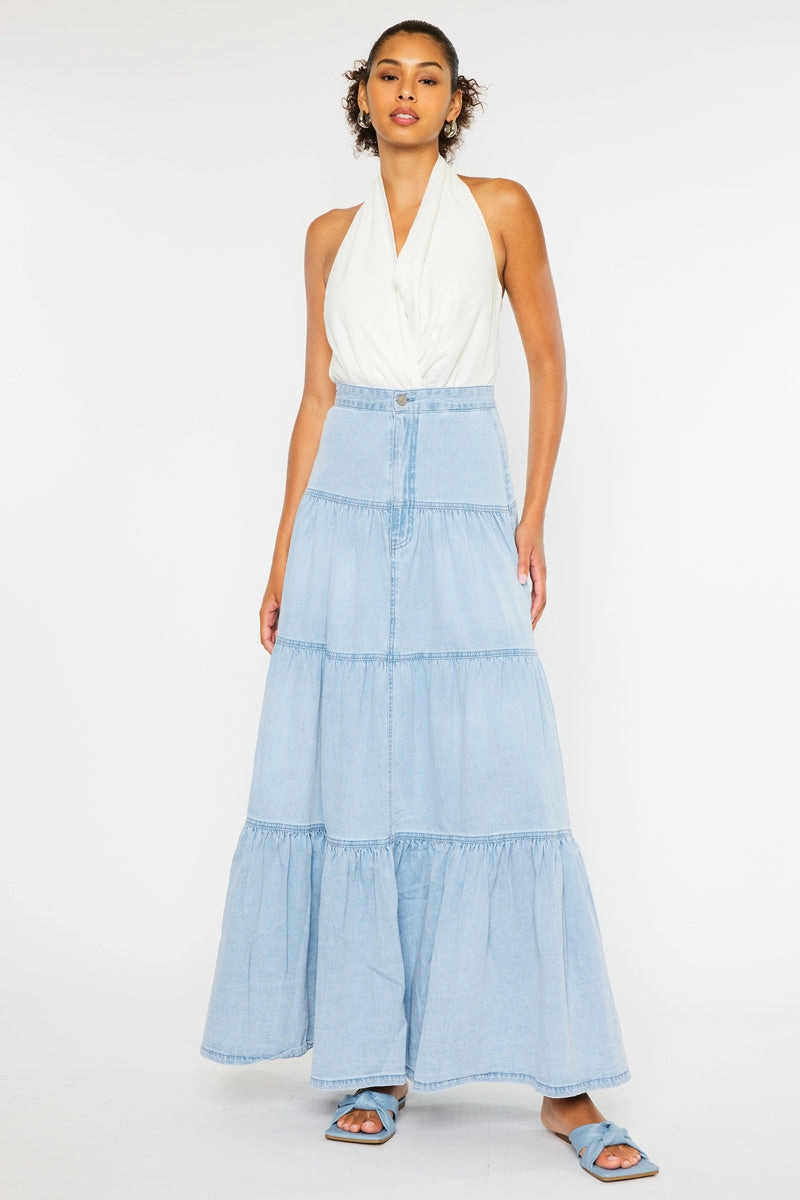 Thalia Maxi Denim Skirt