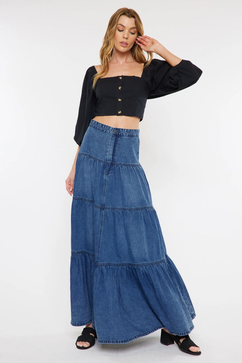 Thalia Maxi Denim Skirt