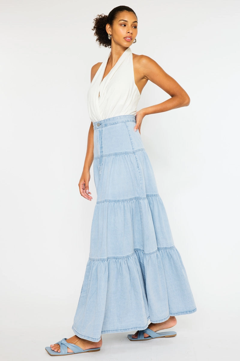 Thalia Maxi Denim Skirt