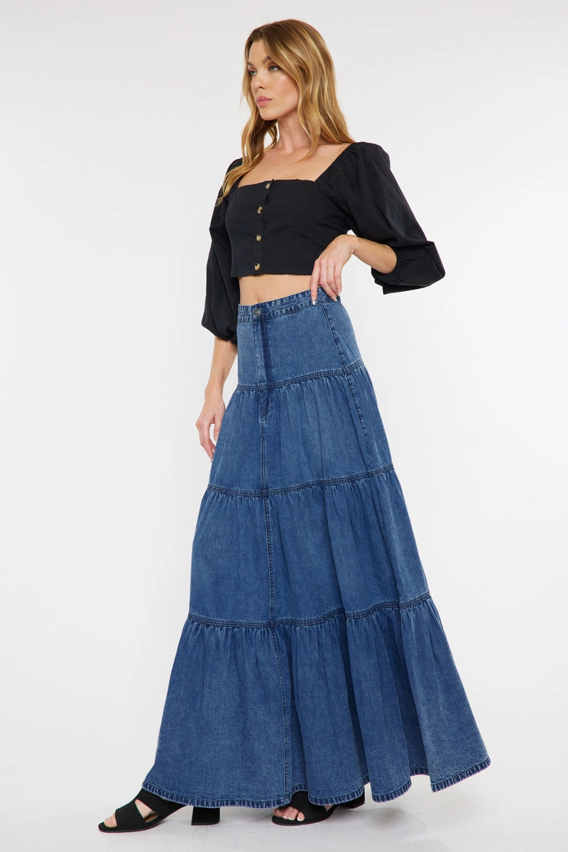 Thalia Maxi Denim Skirt