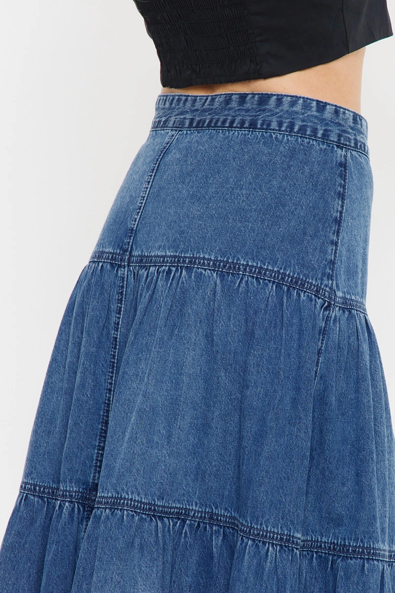 Thalia Maxi Denim Skirt